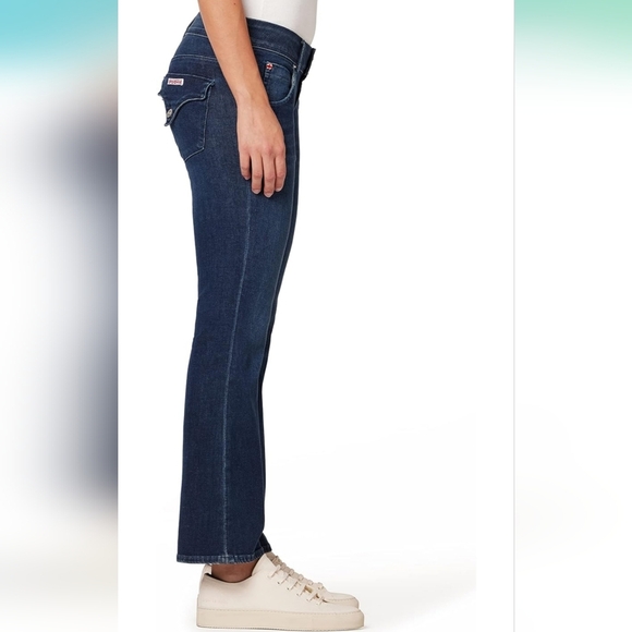 Hudson Collin Blue Jeans Denim Pants Mid-Rise Bootcut Crop Button Flap Pocket 28 - Picture 2 of 16